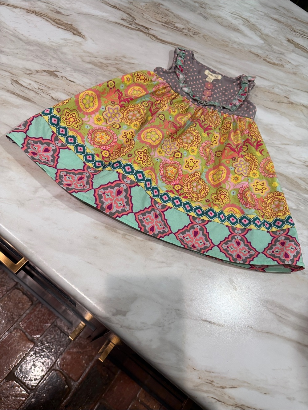 Matilda Jane  Girls Floral Yellow & Aqua Sundress